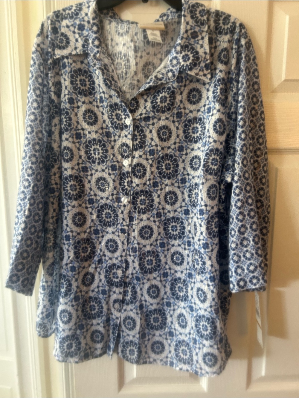 NWT Sz 3x Alfred Dunner Mykonos button down shirt